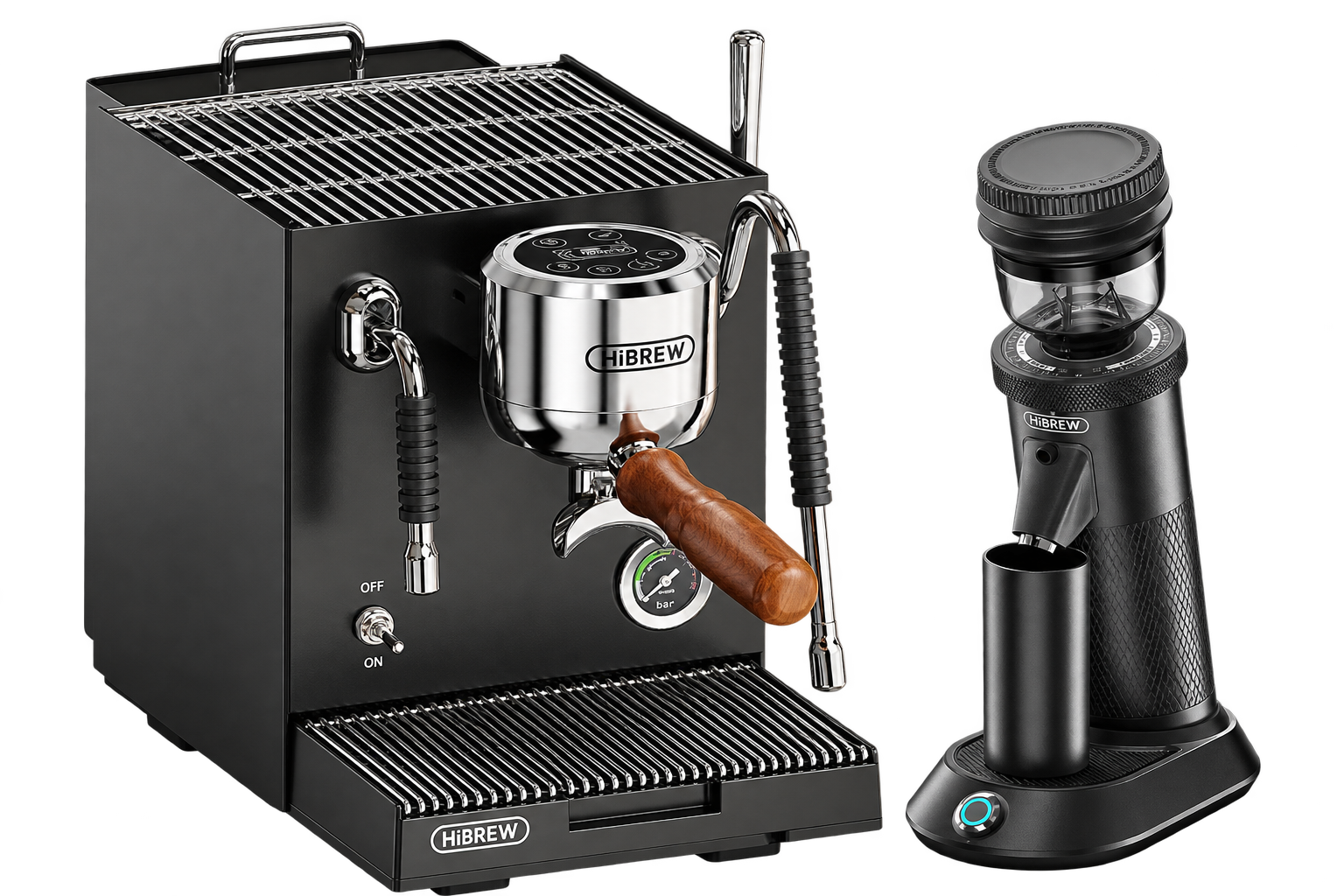 HiBREW H21 Black espresso machine and G5 grinder bundle