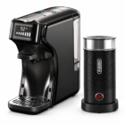 HiBREW H1B coffee machine and M1A milk frother in black